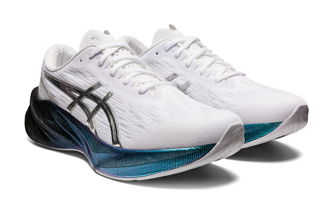 Asics Novablast 3 Platinum White Pure Silver | StoneFeet