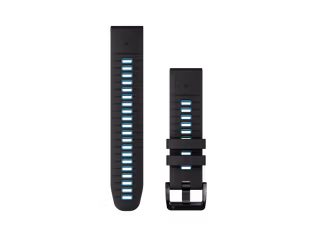 Curea Garmin Quickfit 22 Silicon Black/Cirrus Blue