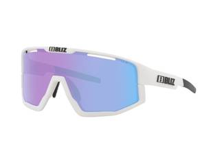 Ochelari de soare Bliz Fusion Matte White Nano Optics Rose Violet Mirror Blue