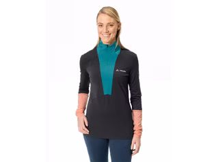 Bluza Dama Vaude Monviso Black cu lana Merino