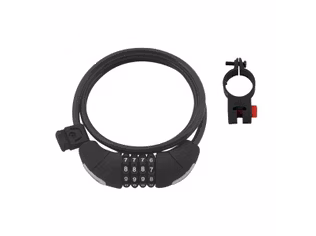 Lacat Force Lux Spirala Cod 120Cm/8Mm Cu Suport Black