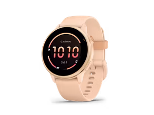 Ceas Garmin Vivoactive 6 Metallic Pink Dawn Curea Pink Dawn