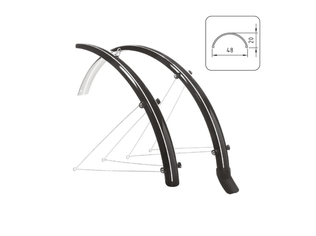 Set Aparatori policarbonat WAG 28" x 48mm Negre